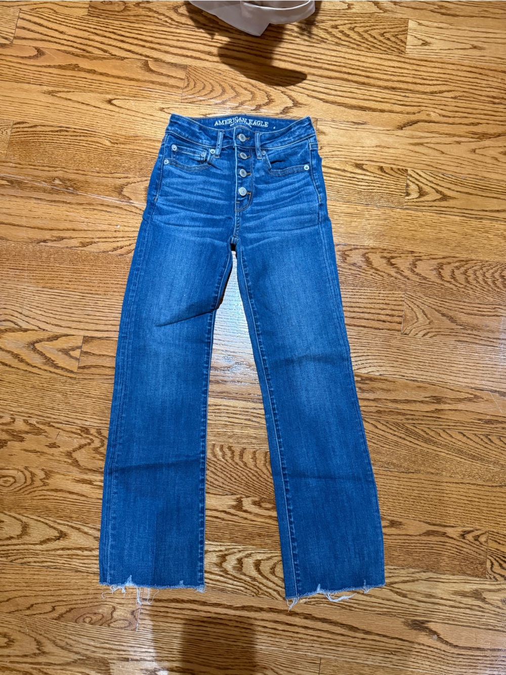 Women’s High-Rise Button-Fly Blue Jeans
